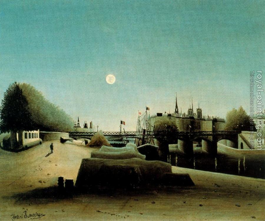 Henri Rousseau : A View of the Ile Saint Louis from Port Saint Nicolas Evening